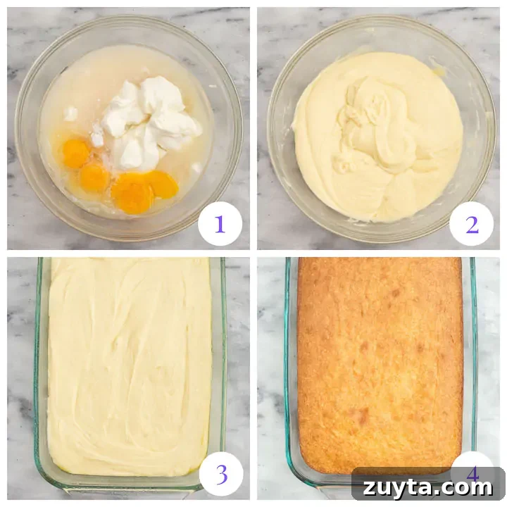 Moist Coconut Sour Cream Cake Recipe 3 how to make sour cream coconut cake step by step