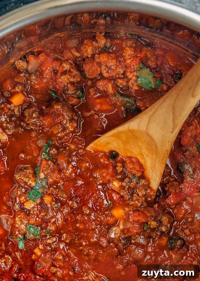 Instant Pot Bolognese Sauce Recipe 3 ragu bolognese in an instant pot before pressure cooking