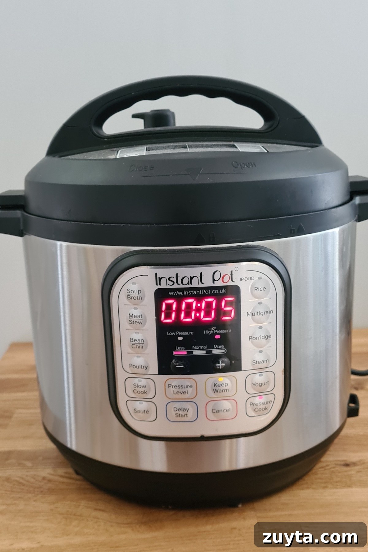 the front view of an instant pot setting panel for how to boil water in instant pot